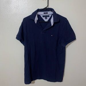 Tommy Hilfiger Blue Polo Shirt with Classic Pique Cotton